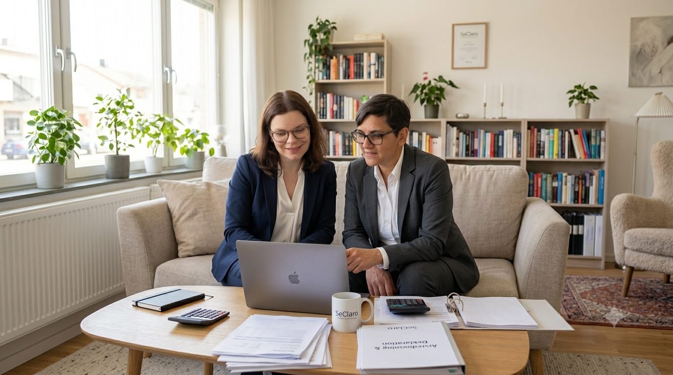 Gimena och Ekaterina arbetar tillsammans